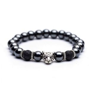 Organic®️ Hematite Stone Silver Panther Bracelet